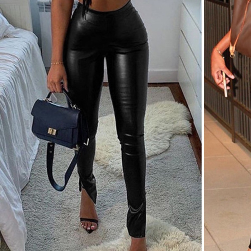 split leather pants